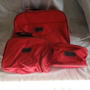 3 Piece NEW Catherine Kelly Red Collection Set of Travel Bags